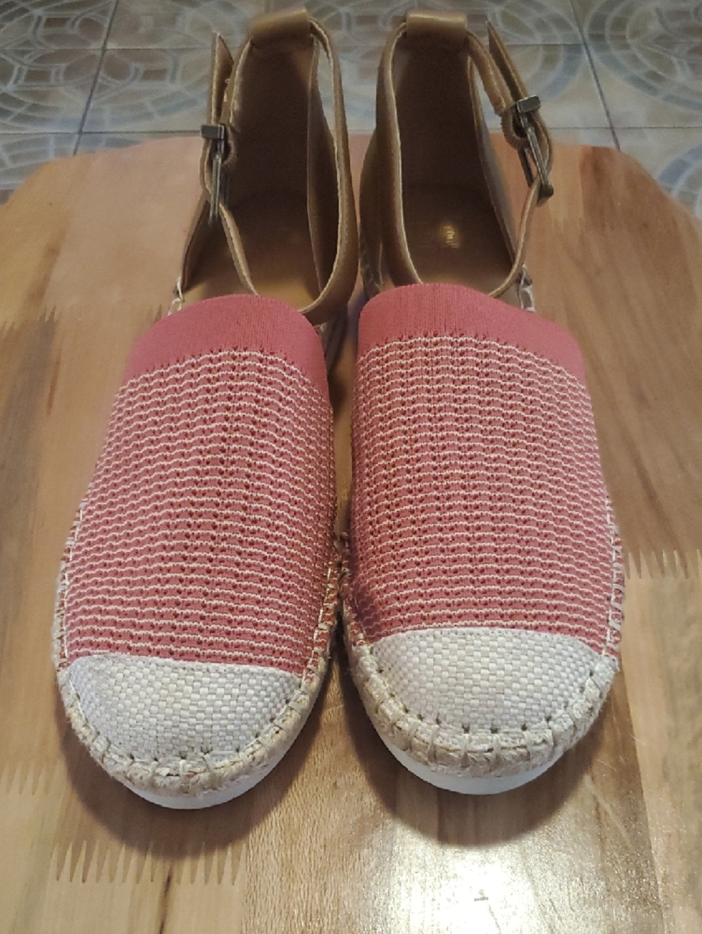 Crown Vintage Coral Pink Espadrille Slingback Flats - Picture 10 of 10